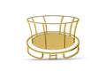 Golden 3d trampoline icon isolated on white background