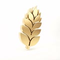 Golden 3D wheat ear, isolated on a white Royalty Free Stock Photo