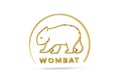 Golden 3d wombat icon isolated on white background Royalty Free Stock Photo