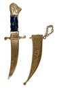 Golden Dagger with gem and scabbard Royalty Free Stock Photo