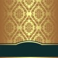 Golden damask Background with elegant Border