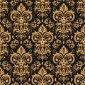 Golden damask pattern. Vintage ornament and baroque elements for decoration. Elegant design for wallpaper Royalty Free Stock Photo