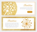 Golden Dandelion Wild Flower Horizontal Banner Vector Template