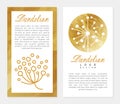 Golden Dandelion Wild Flower Vertical Banner Vector Template