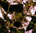 Golden dark diamond geometries, surreal abstract background, graphics Royalty Free Stock Photo