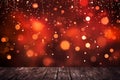 Golden and Dark Red Fireworks. Captivating Bokeh Display on New Years Eve Celebration