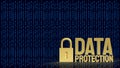 Golden Data Protection Padlock for Digital Cybersecurity Concept 3d render Royalty Free Stock Photo