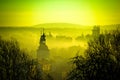 Golden dawn in easter european town of Krizevci Royalty Free Stock Photo