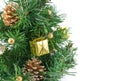 Golden decorated christmas tree isolated Royalty Free Stock Photo