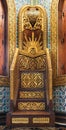 Golden decorated engraved minbar, Mosque of Manial Palace of Prince Mohammed Ali, Cairo, Egypt