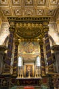 The Golden Decorated Interior of the Basilica of Santa Maria Ma Royalty Free Stock Photo