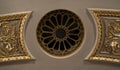 Golden decorated victorian ornament ceiling ventilation system Royalty Free Stock Photo