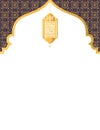 Golden decorative art and lantern islamic background