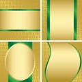 Golden decorative cards - vector set