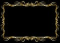 Golden decorative frame isolated on a black Background Royalty Free Stock Photo