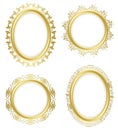 Golden decorative frames with flora and notes