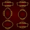 Golden decorative frames - vector design set Royalty Free Stock Photo