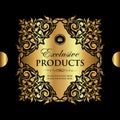 Luxury ornamental gold decorative label for design