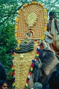 Golden Decorative Uthralikavu pooram Elephant Festival Trichur Royalty Free Stock Photo