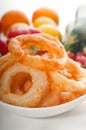 Golden deep fried onion rings Royalty Free Stock Photo