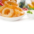 Golden deep fried onion rings Royalty Free Stock Photo