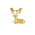 Golden deer candle holder isolated on white background with clipping path Royalty Free Stock Photo