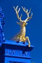 Golden Deer in the royal park Djurgarden,Stockholm Royalty Free Stock Photo