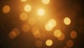 Golden defocused bokeh lights background for festive celebrations. Royalty Free Stock Photo