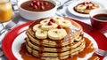 Golden Delight A Scrumptious Banana Pancake to Celebrate National Banana Lovers Day.AI Generated