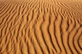 Golden desert sand dune texture with ripples created by the wind and animal tracks in United Arab Emirates Royalty Free Stock Photo