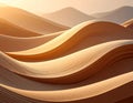 Golden Desert Sand Dune Waves and Rolling Hills with Textured Surface Royalty Free Stock Photo