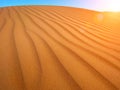 Golden desert sand during sunset as background Royalty Free Stock Photo