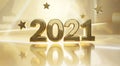 Golden design background 2021 3d-illustration