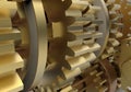 Golden detailed gears Royalty Free Stock Photo