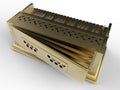 Golden detailed harmonium Royalty Free Stock Photo