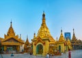 The golden details of Sule Pagoda, Yangon, Myanmar