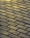 Golden Diagonal Brick Pavement Pattern