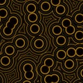 Golden diamond circles, plasma, virus, spirals, futuristic surreal abstract background, graphics Royalty Free Stock Photo