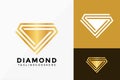 Golden Diamond Jewellery Logo Vector Design. Abstract emblem, designs concept, logos, logotype element for template Royalty Free Stock Photo
