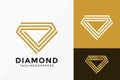 Golden Diamond Logo Vector Design. Abstract emblem, designs concept, logos, logotype element for template Royalty Free Stock Photo