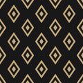 Golden diamonds pattern. Vector geometric seamless texture with rhombus shapes