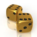Golden dices on white Royalty Free Stock Photo