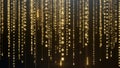Golden Digital Rain: Abstract Matrix Code Background Royalty Free Stock Photo