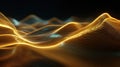 Golden digital wave flowing, presenting data and technology concept Royalty Free Stock Photo