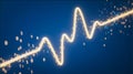 Golden Digital Waveform Flow with Binary Elements Royalty Free Stock Photo