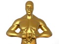 Golden diplomacy statuette man