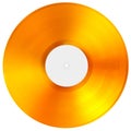 Golden disc music LP award isolated on white Royalty Free Stock Photo