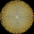 Golden disco balls halftone pattern background