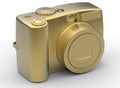 Golden DLSR camera Royalty Free Stock Photo