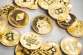 Golden dogecoin coin. Cryptocurrency dogecoin.